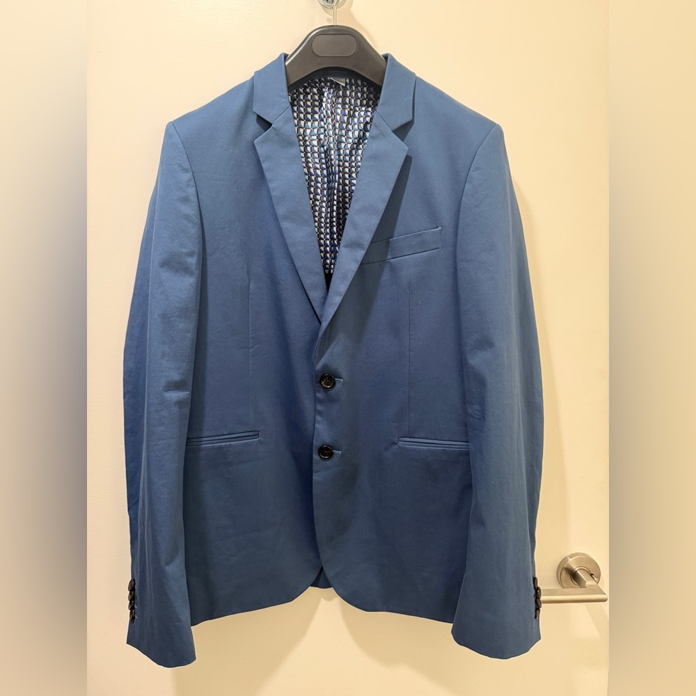 Paul Smith Slim-Fit Blue Cotton Stretch Blazer